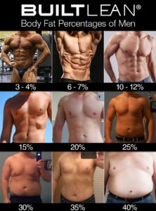 男性の体脂肪率別の体の画像